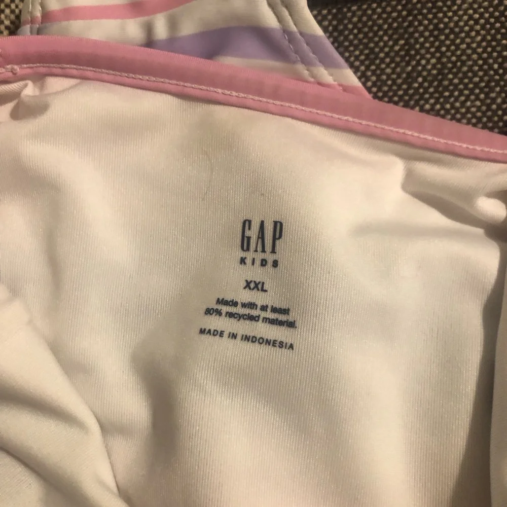 Gap Kids' Striped One-Piece Swimsuit - Pink Trim